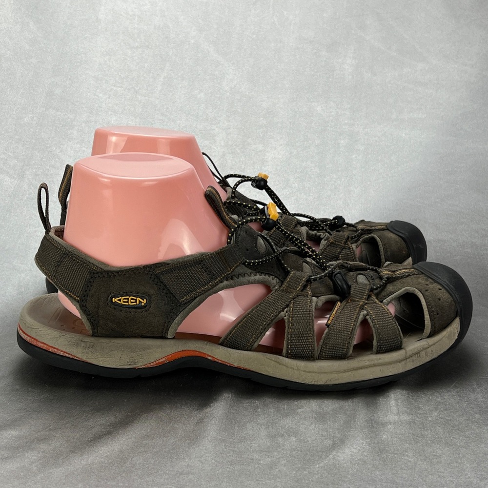 Keen Whisper Mens Brown Leather Waterproof Sport Hiking Sandals Size 12 Outdoor